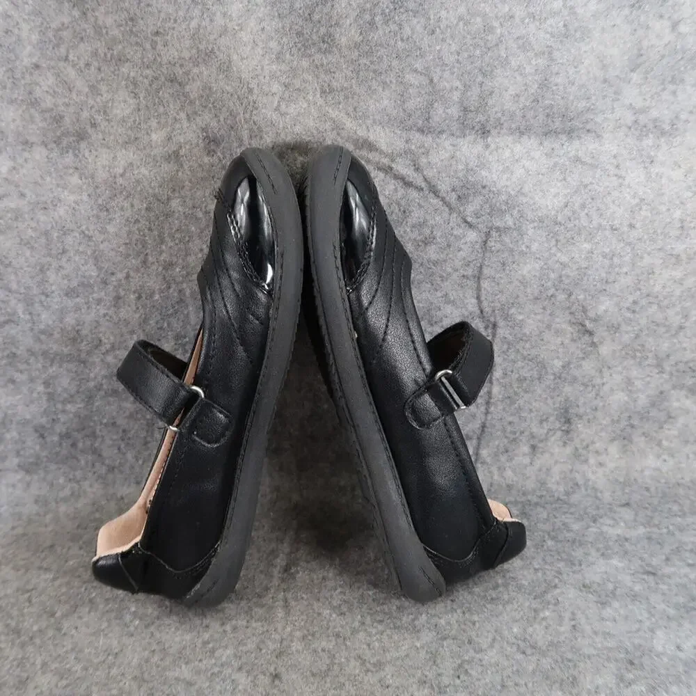 Olive & Edie Shoes Girls 1 Mary Jane Francis Classic Black Adjustable Strap Flat